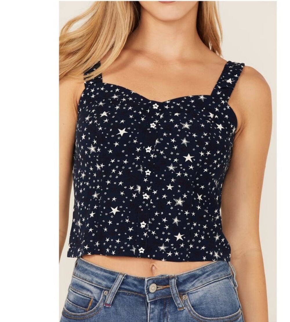 Idyllwind Pinewiew Corset Star Print Tank, Women's size S